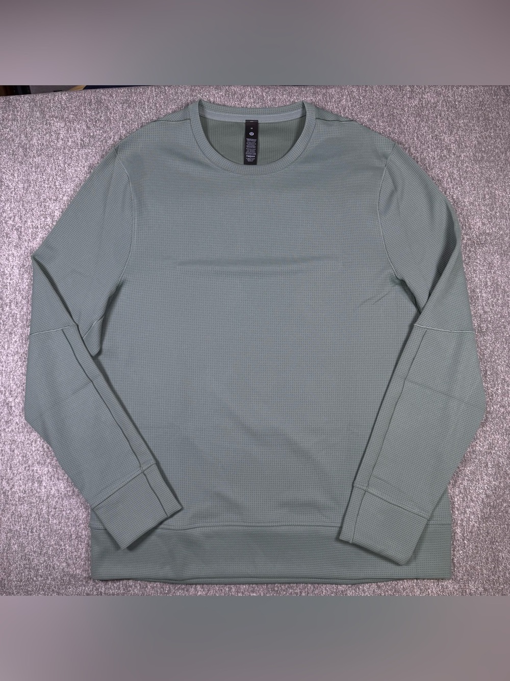 Lululemon Shift Stitch Crew Medium Waffle Knit Long Sleeve Post Work Out Shirt - Picture 2 of 10